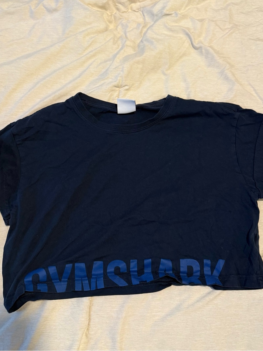 Gymshark Navy Cropped Logo Tee